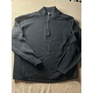 Vintage L.L.Bean Cotton Quarter-Zip Sweater Black XXL Men’s